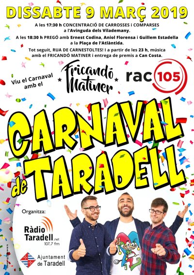 CARNAVAL TARADELL cartell 2019 definitiu