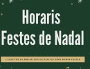 Horaris de la Biblioteca durant les Festes de Nadal 