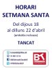 Horari de Setmana Santa a la Biblioteca de Taradell Horari de Setmana Santa a la Biblioteca de Taradell