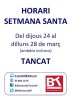 Horari de Setmana Santa a la Biblioteca de Taradell