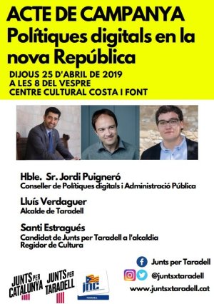 Acte campanya Junts per Taradell 28 d\'abril