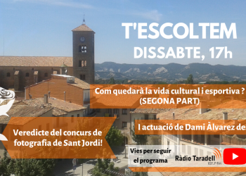 Dissabte, a 'T'escoltem', segona part dedicada a les entitats i veredicte del concurs de Sant Jordi