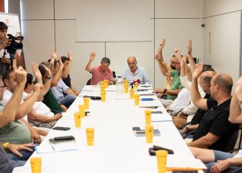 Mercè Cabanas i Adrià Serrarols, a l'assemblea de la Mancomunitat