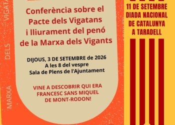 Dijous, xerrada sobre el Pacte dels Vigatans a càrrec de Mercè Puntí i lliurament del penó de la Marxa Dijous, xerrada sobre el Pacte dels Vigatans a càrrec de Mercè Puntí i lliurament del penó de la Marxa
