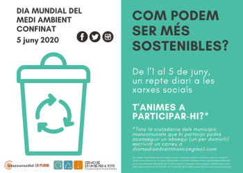 La Mancomunitat proposarà un repte diari pel Dia Mundial del Medi Ambient 
