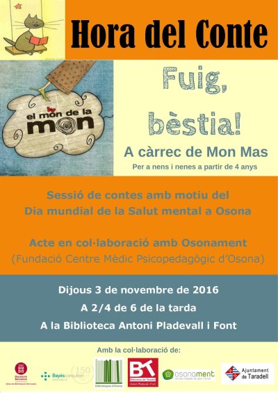 'Fuig, bèstia!', l'Hora del conte amb Mon Mas 'Fuig, bèstia!', l'Hora del conte amb Mon Mas