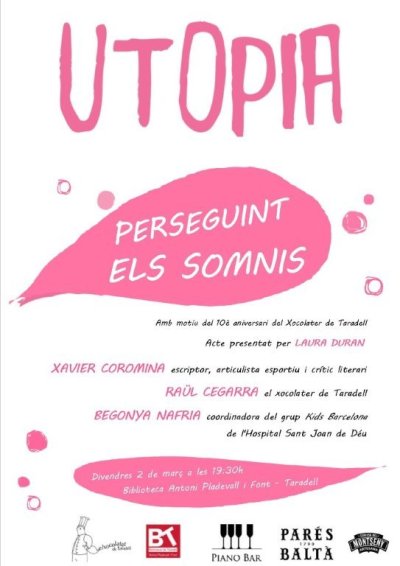 Aquest divendres arriba a la Biblitoeca de Taradell 'Utopia. Perseguint els somnis'