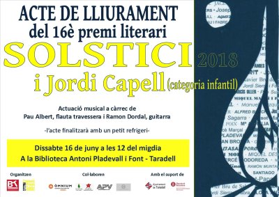 Acte de lliurament del 16è Premi Literari Solstici