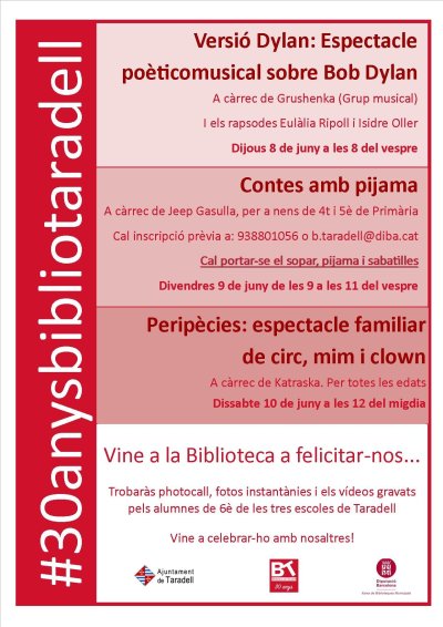 Celebreu amb nosaltres els 30 anys de la Biblioteca de Taradell! 