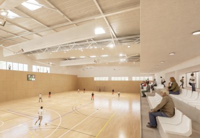 Taradell - Comencen les obres per adequar l’accés a la segona pista i acabar les grades del pavelló ampliat