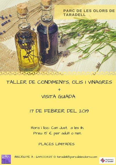 Cartell parc de les olors - Taller condiments, olis i vinagres