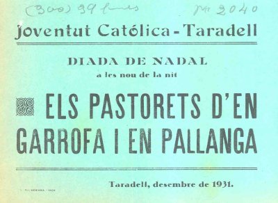 Exposició de fotografies sobre 'Els Pastorets' a Taradell Exposició de fotografies sobre 'Els Pastorets' a Taradell