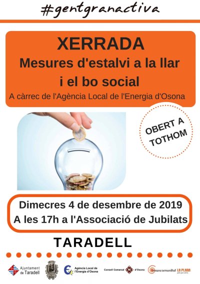 Xerrada Mesures d\'estalvi a la llar i el bo social