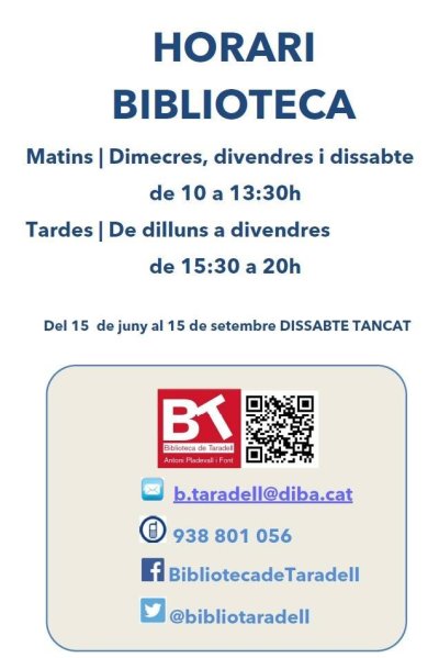 Cartell horari estiu Cartell horari estiu