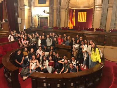 Recepció dels alumnes de l'intercanvi Taradell-Réole 