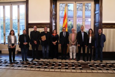Taradell - El president del Parlament rep la Cobla Lluïsos amb motiu del seu 150è aniversari