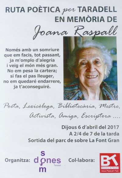 Ruta literària per Taradell inspirada en l’obra de Joana Raspall