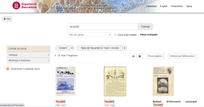 Noves revistes digitalitzades de Taradell al Trencadís
