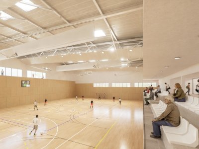 Comencen les obres per adequar l’accés a la segona pista i acabar les grades del pavelló ampliat