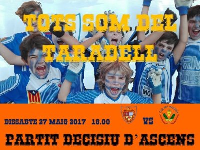 Dóna suport al CP Taradell en el seu partit decisiu per assolir l’ascens a Primera Nacional Espanyola.