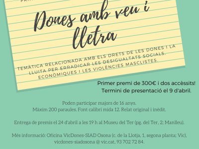 I Concurs de microrelats ''Dones amb veu i lletra'' I Concurs de microrelats ''Dones amb veu i lletra''