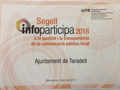 L’Ajuntament de Taradell rep per cinquè any consecutiu el Segell Infoparticipa que acredita la qualitat i la transparència d’aquesta web