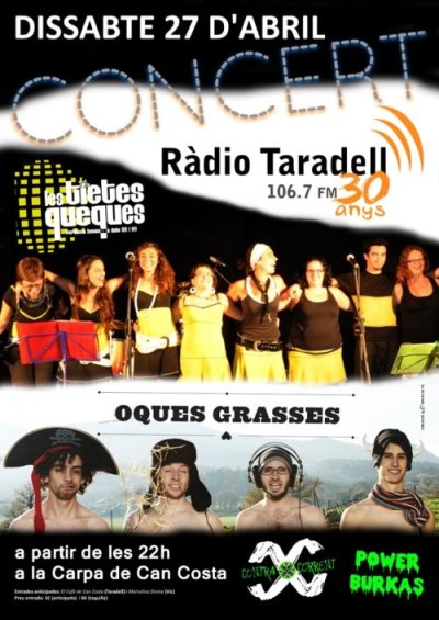 Cartell del concert dels 30 anys de Ràdio Taradell.