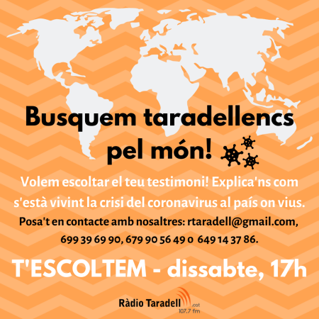 Taradellencs pel món coronavirus Taradellencs pel món coronavirus