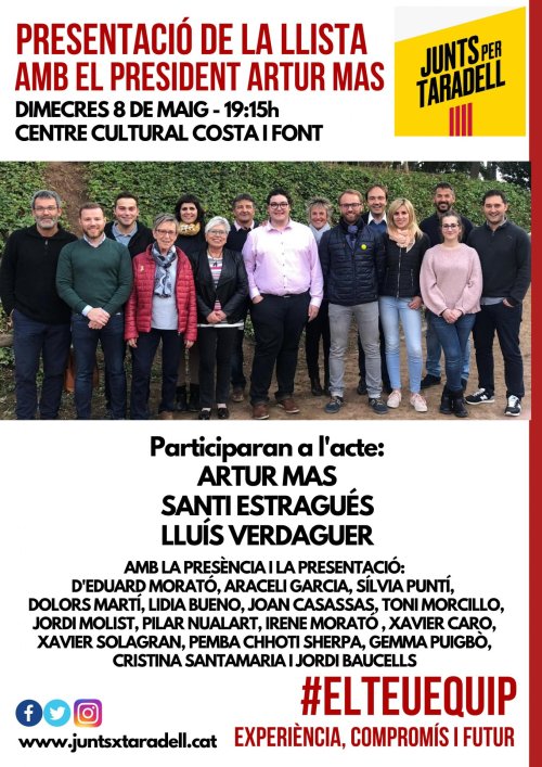 Cartell presentació Junts per Taradell _ Ràdio Taradell