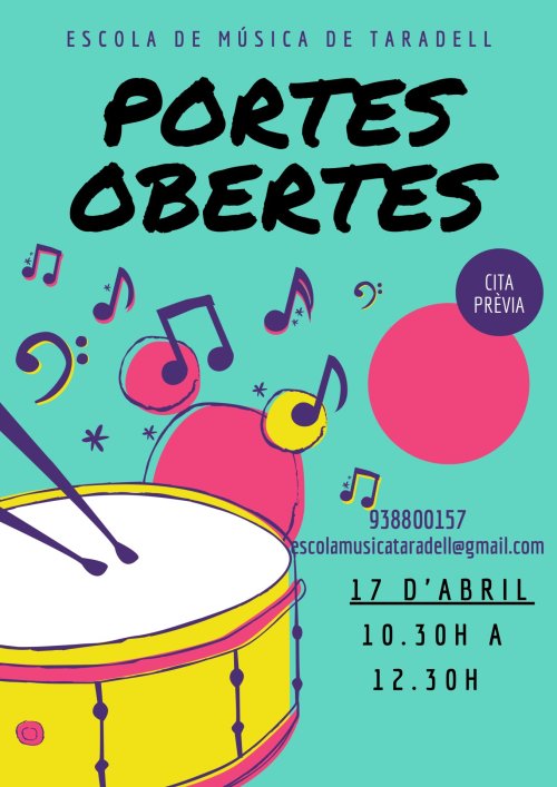 Cartell Portes obertes Escola de música