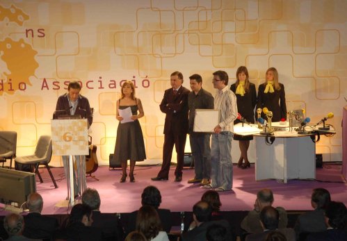 Recollida del premi per la retransmissió del Ral·li de Viladrau.
