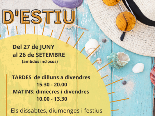 Horari d'estiu a la Biblioteca Horari d'estiu a la Biblioteca