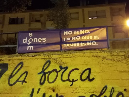 Desapareix una pancarta de Som Dones