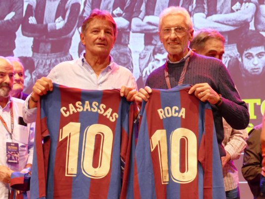 FOTOS. Joan Casassas i Jaume Roca, homenatjats durant la Setmana Barça Jugadors