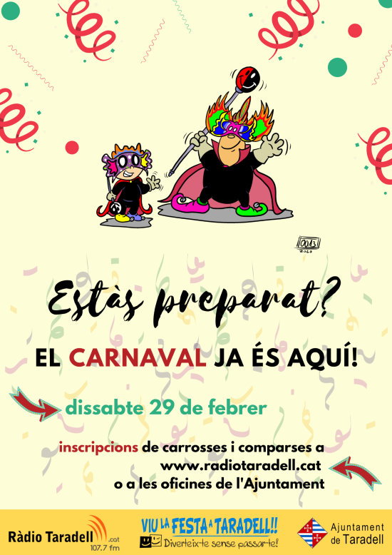 Cartell inscripcions Carnaval 