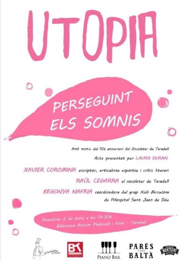 Aquest divendres arriba a la Biblitoeca de Taradell 'Utopia. Perseguint els somnis'