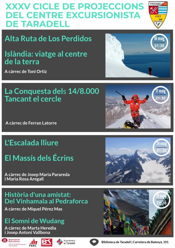 35a edició del Cicle de Projeccions del Centre Excursionista de Taradell