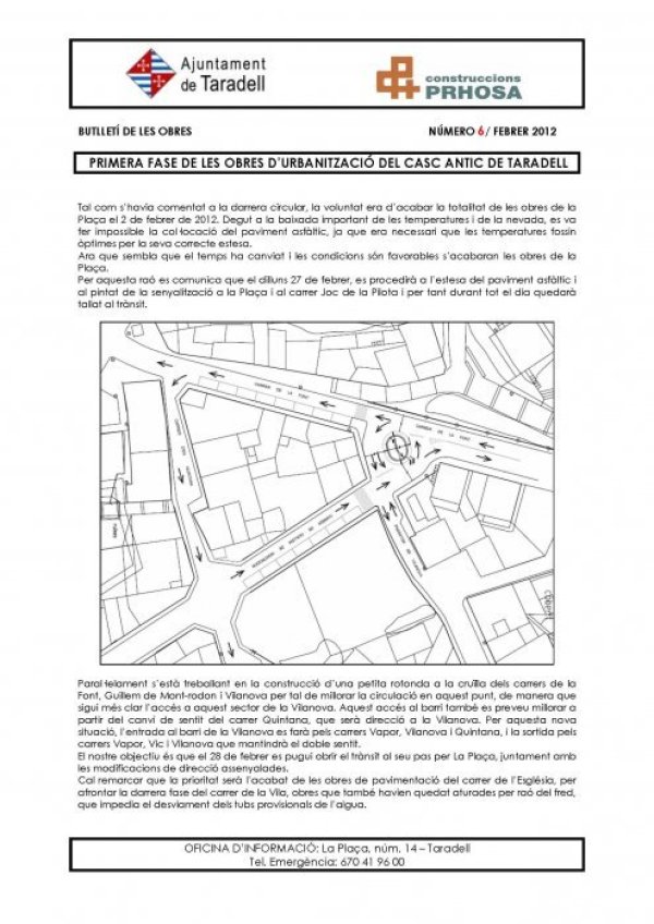 Butlletí obres casc antic nº 6