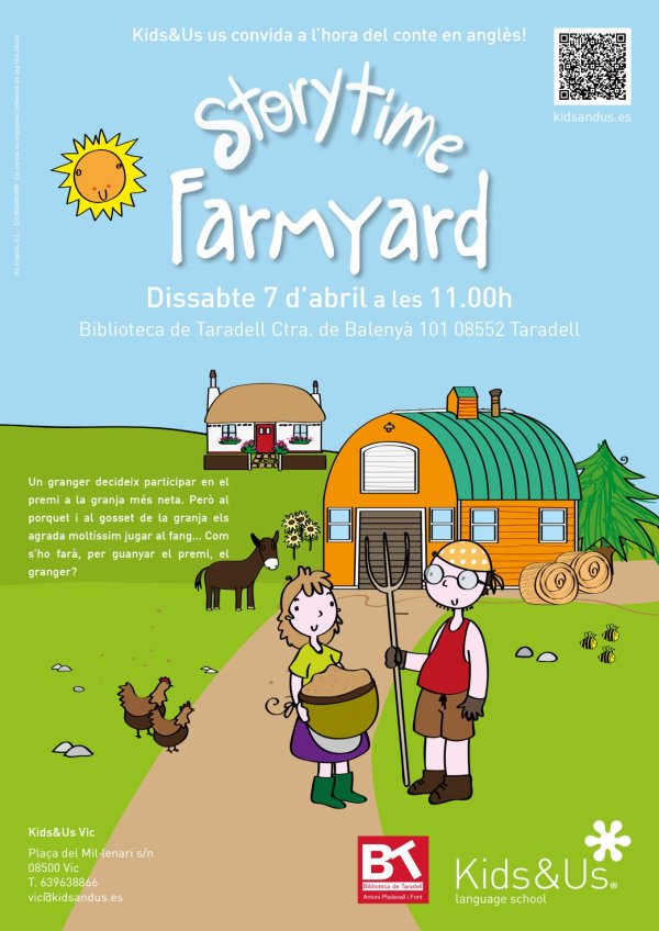 Hora del conte en anglès: 'Farmyard' amb Kids&Us