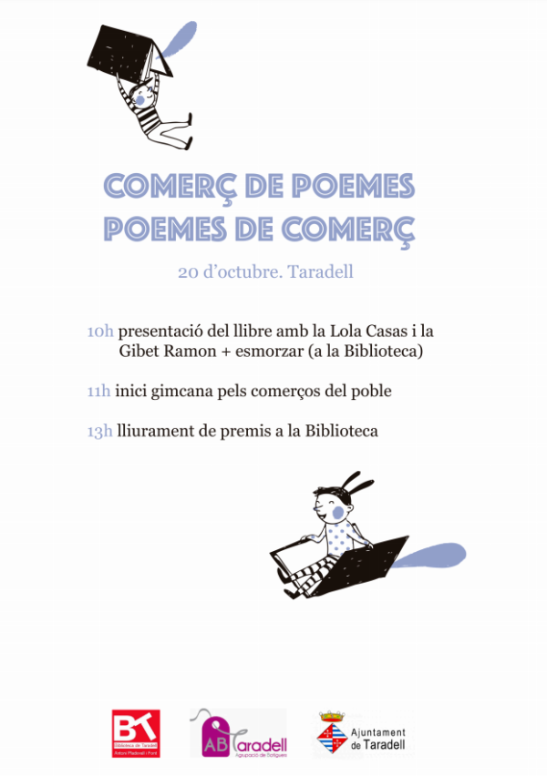 Presentació del llibre ‘Comerç de poemes. Poemes de Comerç’ i gimcana pels comerços de Taradell Presentació del llibre ‘Comerç de poemes. Poemes de Comerç’ i gimcana pels comerços de Taradell