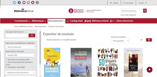 Consulta les darreres novetats de la Biblioteca a l'exposició virtual Consulta les darreres novetats de la Biblioteca a l'exposició virtual