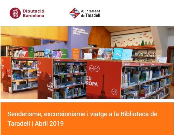 Ja pots consultar el butlletí d'abril de Senderisme, excursionisme i viatge de la Biblioteca de Taradell Ja pots consultar el butlletí d'abril de Senderisme, excursionisme i viatge de la Biblioteca de Taradell
