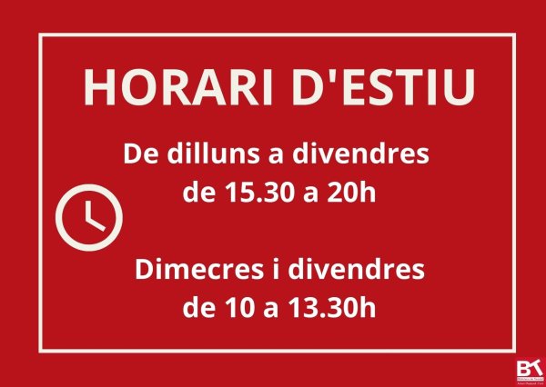 Horari d'estiu a la Biblioteca de Taradell Horari d'estiu a la Biblioteca de Taradell