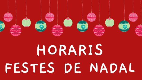 Horaris de la Biblioteca durant les Festes de Nadal 