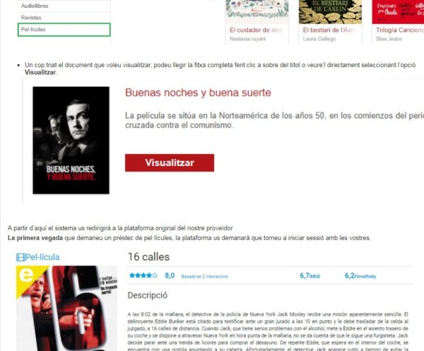 L'eBiblio incorpora 2.300 pel·lícules al seu catàleg L'eBiblio incorpora 2.300 pel·lícules al seu catàleg