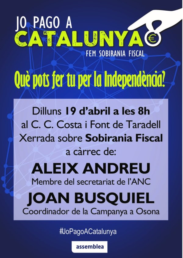 Sobirania Fiscal ANC - Jo pago a Catalunya - Cartell acte de 19 d\'abril de 2021