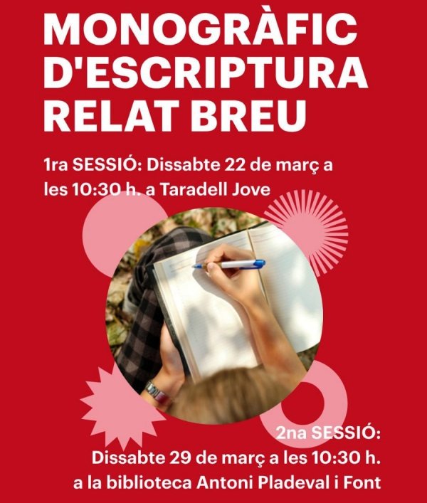 Taller d’escriptura de relats breus per a joves amb Biel Barnils a Taradell Taller d’escriptura de relats breus per a joves amb Biel Barnils a Taradell