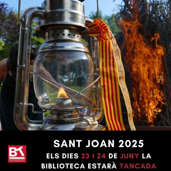 La Biblioteca tancarà el 23 i 24 de juny per la revetlla de Sant Joan La Biblioteca tancarà el 23 i 24 de juny per la revetlla de Sant Joan