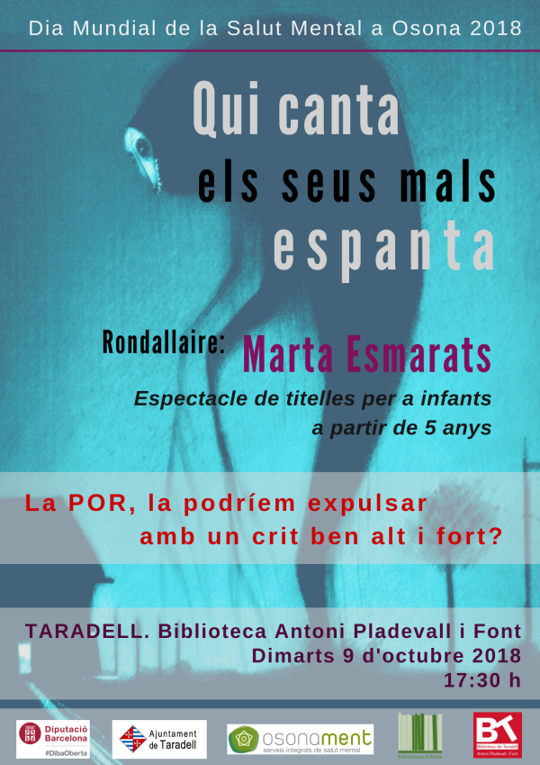 Hora del conte d'octubre dedicada a la Salut Mental: 'Qui canta els seus mals espanta' amb Marta Esmarats