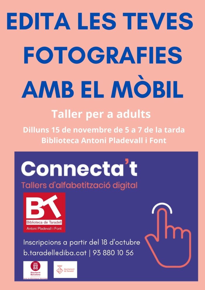 Cartell Taller d\'editar fotos amb el mil 2021